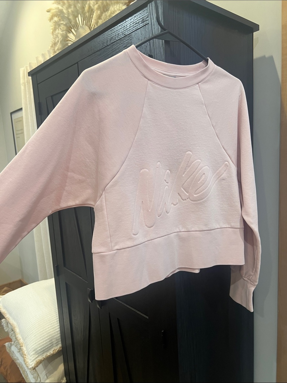 Nike Light Pink Crewneck Sweatshirt with Embossed Logo